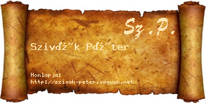 Szivák Péter névjegykártya