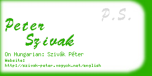 peter szivak business card